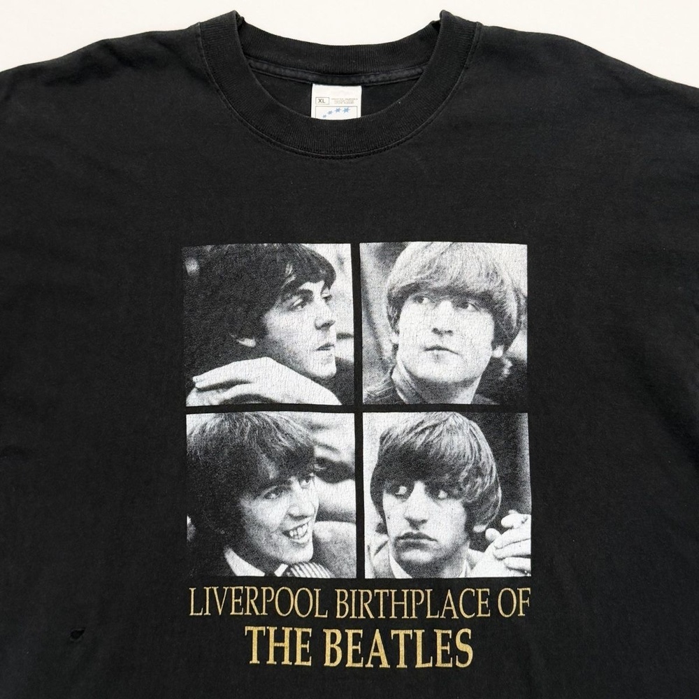 Vintage 90s Liverpool Birthplace of the Beatles Band Shirt Black XL Tee